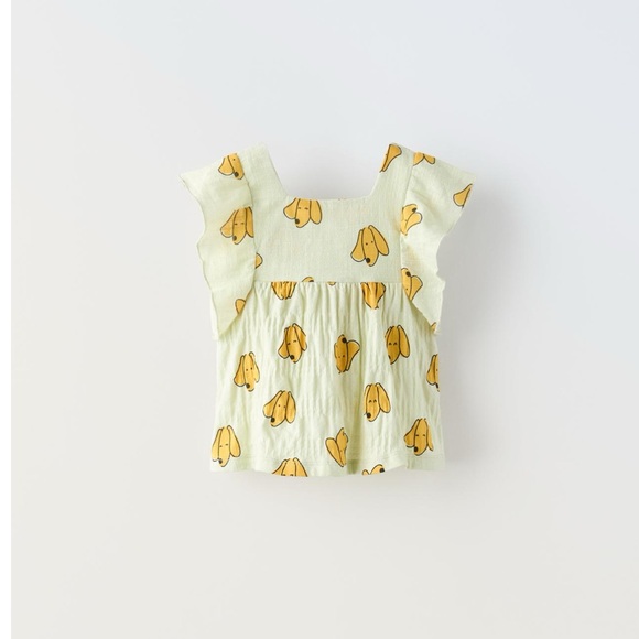 NWT Zara 1.5Y puppy dog ruffle shirt and plush shorts set - Picture 2 of 7